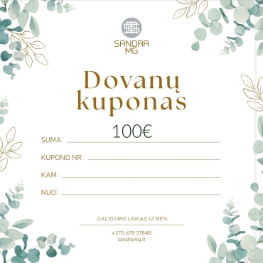 dovanų kuponas 100€ www.sandramg.lt